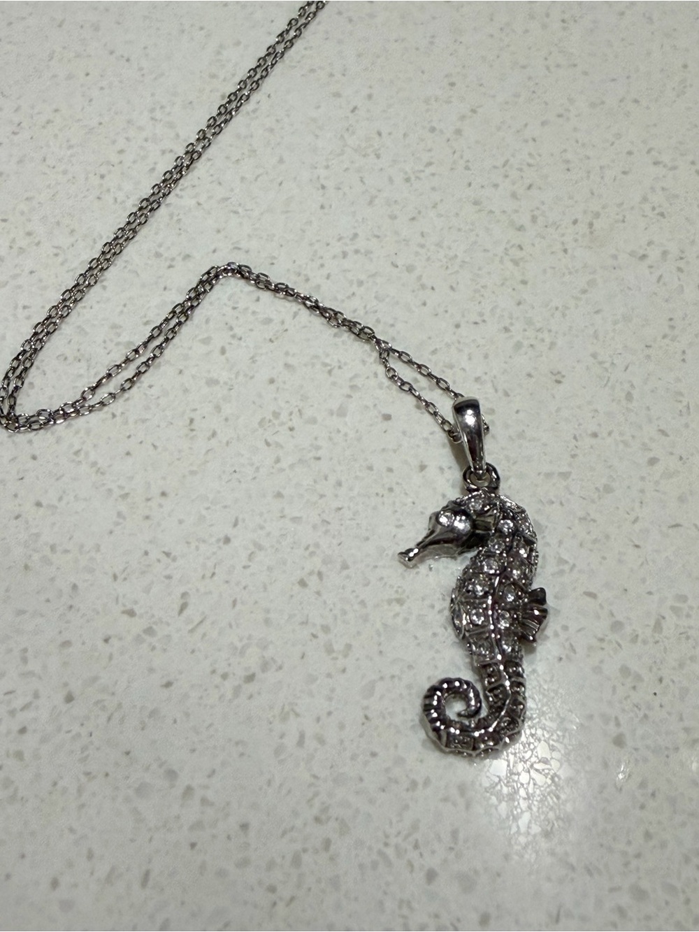 Sterling Silver 925 Swarovski crystal Seahorse Pendant Necklace - Women Jewelry